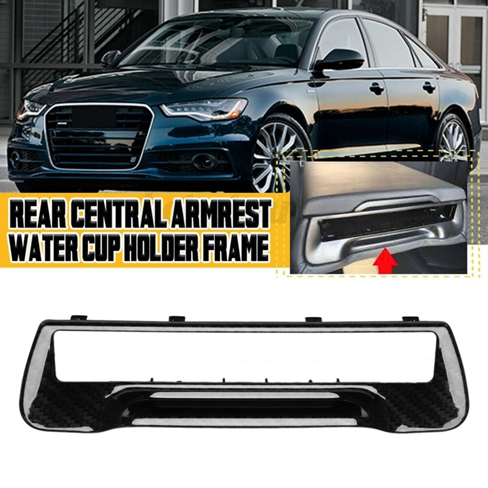 4G8863289A Car Carbon Fiber Rear Center Armrest Cup Holder Frame Cover