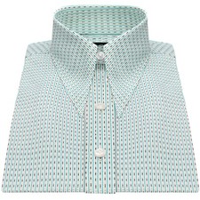 1930s Goodfellas Spear Dagger Vintage Collar Green Black Pinstripes Men's Shirt