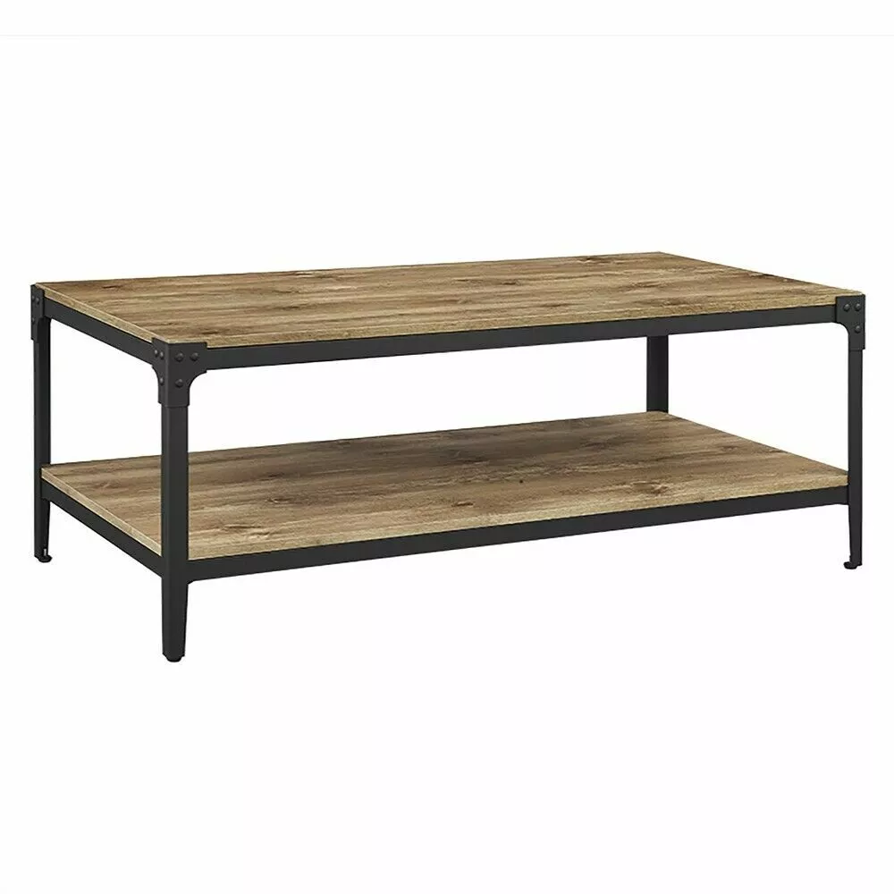 Walker Edison Angle Iron Coffee Table in Barnwood eBay