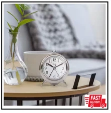 Equity by La Crosse Small 3 in. Precise Metal Quartz Alarm Table Clock
