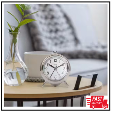 Equity by La Crosse Small 3 in. Precise Metal Quartz Alarm Table Clock