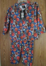 NWT QUAD SEVEN 2 pc BASKETBALL NET COAT STYLE PJS PAJAMAS Boy Size 4 Polyester