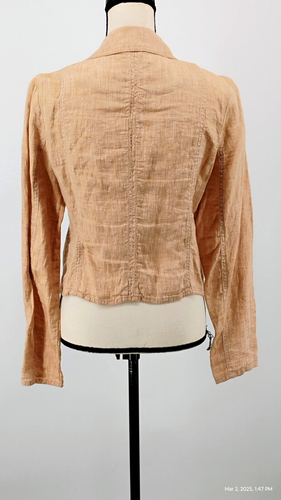 NEW Lou & Grey Women’s Moto Jacket 100% Linen Lightweight Blush Peach Small - Picture 16 of 22