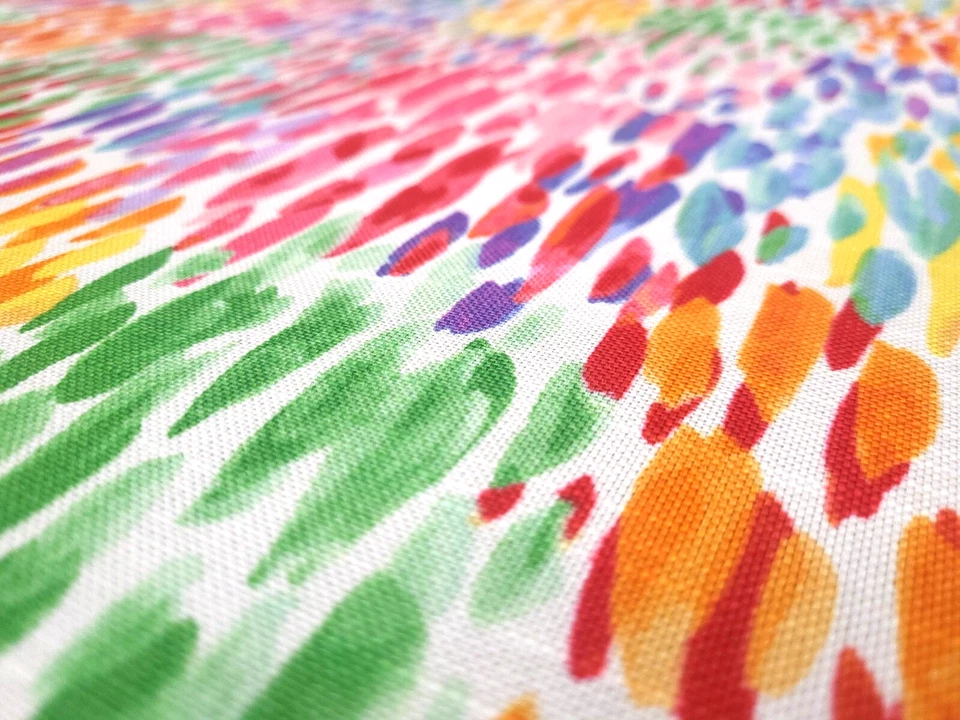 P Kaufmann MAKE IT RAIN FIESTA Pink Yellow Green Designer Drapery Uph Fabric - Image 3 of 4