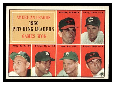 1961 TOPPS A.L. PITCHING LEADERS #48 PERRY PAPPAS HIGHER GRADE NO CREASES GREAT!