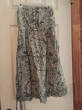Green Strapless Boho Paisley Print Dress size 4