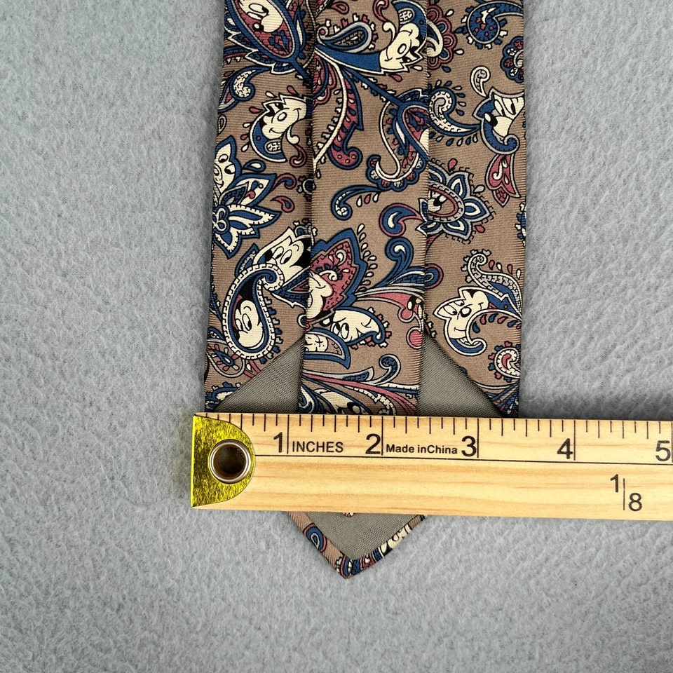 Corbata Balancine Disney The Tie Works Beige Paisley Mickey Seda Hecha en EE. UU. Hombres Foto 2 de 4