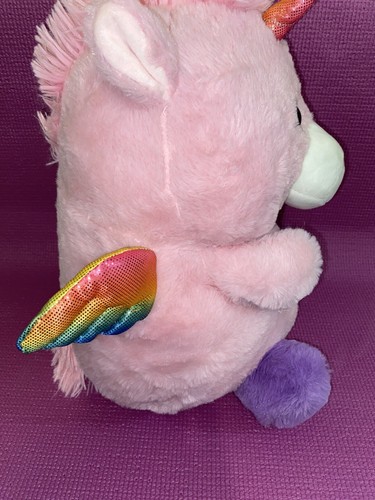 Kellytoy Fantasy Pets 15” Fat Baby Pink & Purple Unicorn Dragon Plush - Picture 3 of 14