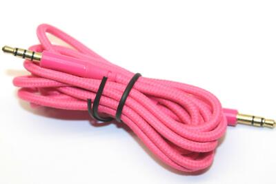 3.5mm Gold-Plated Male-Male Jack Stereo Audio Extension Aux Cable Cord in Pink