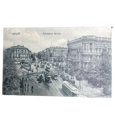 Postkarte AK Berlin Ungl. Potsdamer Brücke Straßenbahn Ansichtskarte
