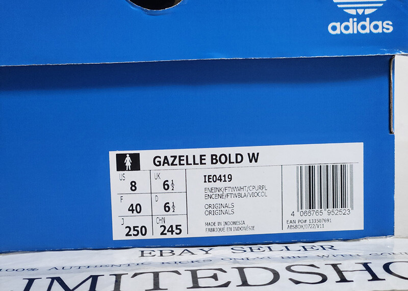 ★★Adairs★★ Gazelle Bold Purple White IE0419 Adidas Gazelle Bold Energy Ink Purple Womens Sneakers Shoes