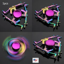 Tec 9 Machine Gun - Hand Fidget SIGN Spinner EDC Neon Rainbow Cool Spinner Gift