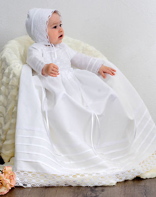 Taufkleid mit Mütze Baby*Junge*Mädchen HALBLEINEN 56-62-68-74-80-86