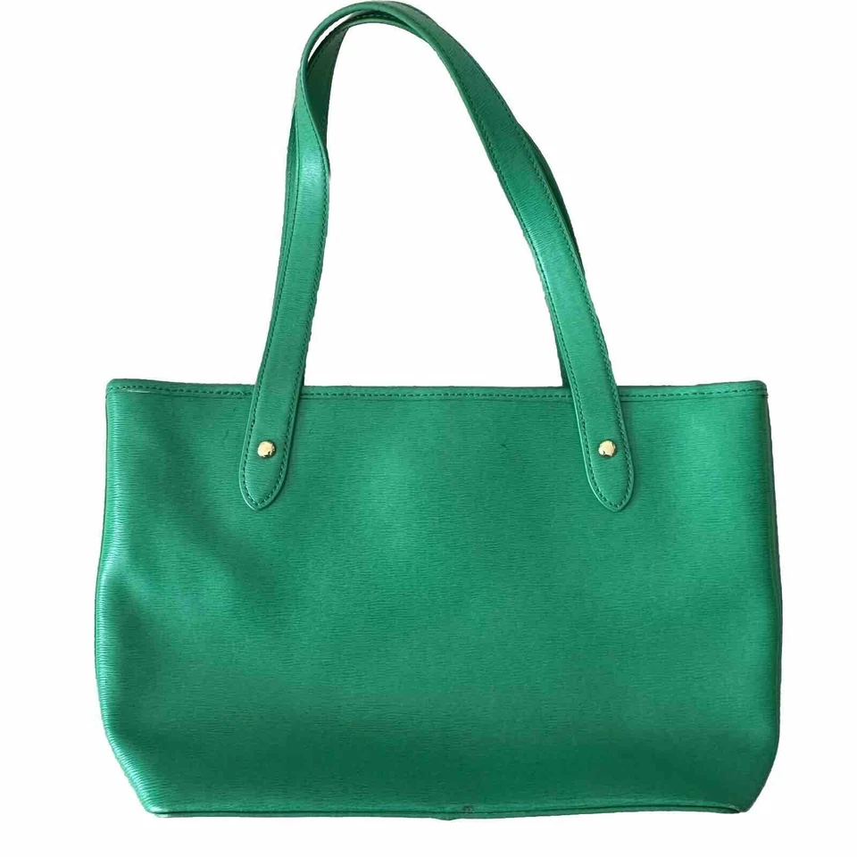Bolso de Mano Lauren by Ralph Lauren Cuero Saffiano Newbury Verde/Mallard NUEVO Foto 2 de 4