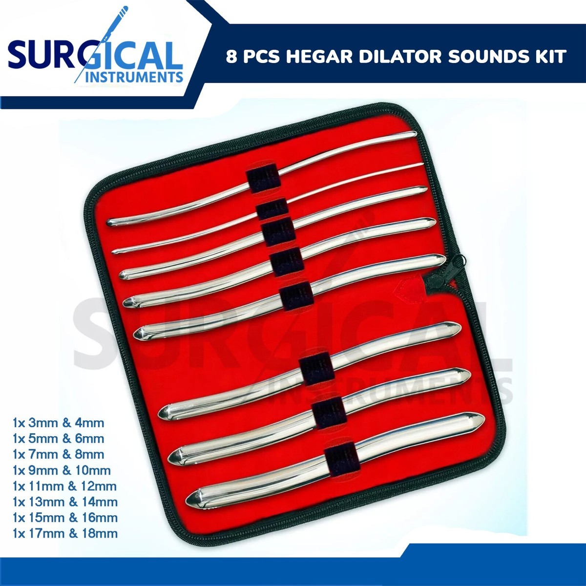 Hegar Dilatatore Uterino/dilatatore Hegar Uretrale Set Di Suoni 8 Pz - Foto 6