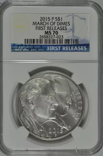 2015 P March of Dimes Uncirculated Silver Dollar NGC MS70 First Releases