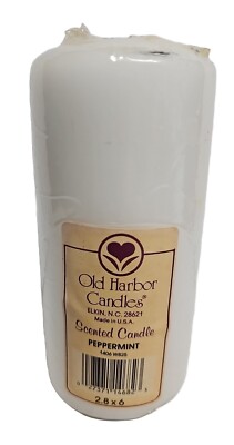 Vtg Old Harbor Candles Scented peppermint 6 in x 2.8 in
