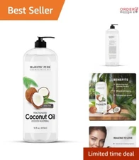 Odorless & Non-Greasy 16 fl oz Fractionated Coconut Oil for Skin & Hair Care