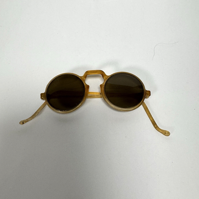 Vintage Round Sunglasses Panto Amber Celluloid 1930s Art  display picture 2