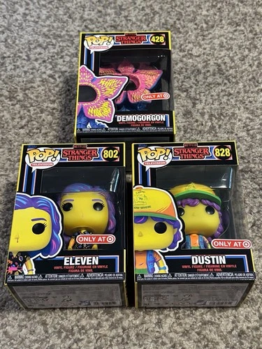 Funko Target Blacklight Stranger Things ~ Demogorgon 428, Eleven 802, Dustin 828