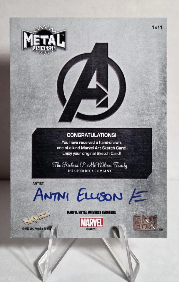 2024 Metal Universe Avegers SPIDER-MAN Sketch Card 1/1 Antni Ellison - Image 2 of 3