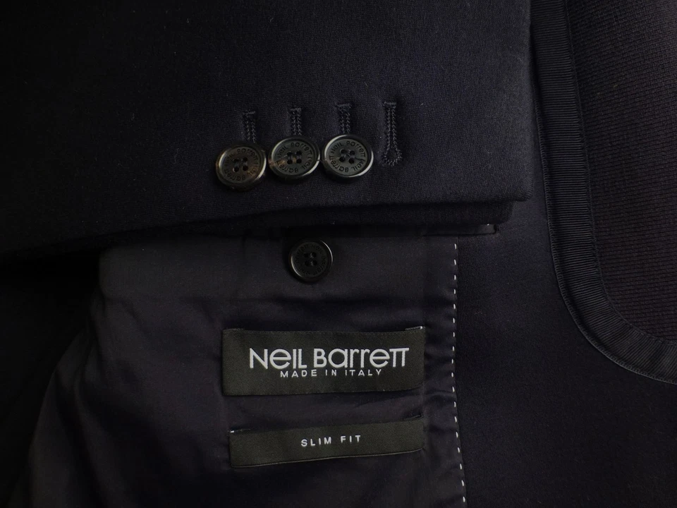Blazer Neil Barrett 56/46 Excelente Estado Negro Chaqueta Ajustada Abrigo Deportivo Foto 2 de 4