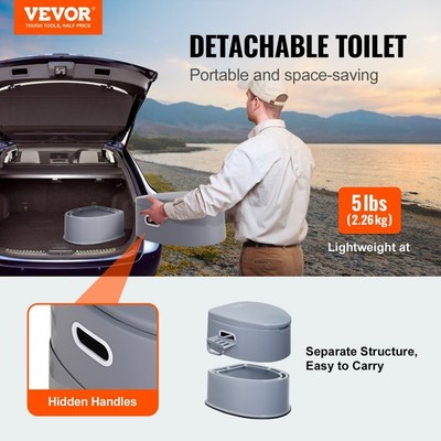 HOT/ Portable Toilet for Camping,Porta Potty with 1.3 Gal Detachable Inner Buck