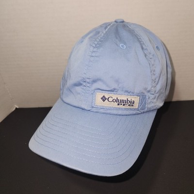 Columbia PFG Hat Size S/M Flexfit Fishing Hat Performance Stretch Light Blue