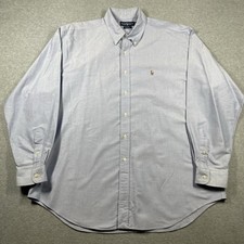 Polo Ralph Lauren button down oxford shirt men's XL blue long sleeve solid