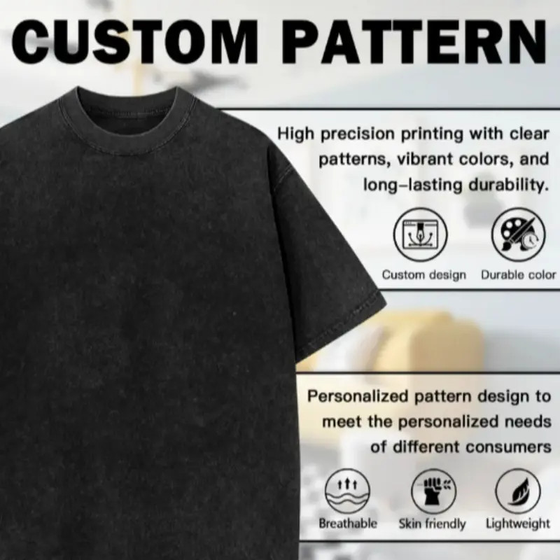 Faded Pigment Snow Wash Loose Fit Daily Street Outfit Shirt  Tshirt image 6
