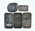 Lot 5 VINTAGE 1 Oz Silver Bars/Rounds Art Bars Collection Poured .999 *489