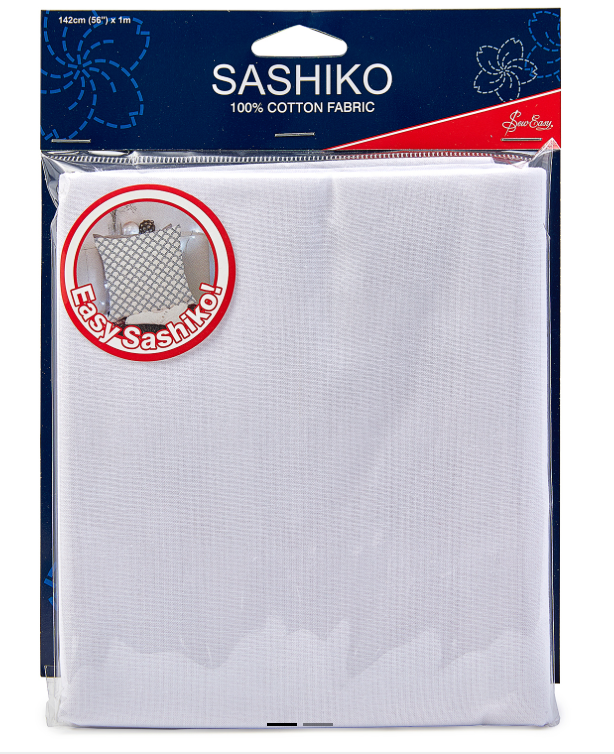 Sew Easy Sashiko Cotton Fabric – White 1m x 1.42m 100% Cotton Fabric for Stitching Sashiko Designs - Image 2