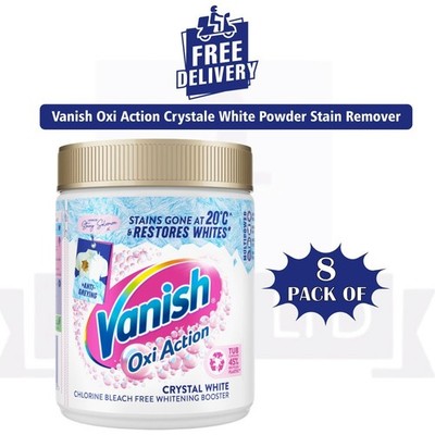 Vanish Oxi Action Crystal White Whitening Booster Bleach Free 1kg - PACK OF 8