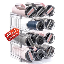 4-Pack Water Bottle Organizer for up to 40oz Tumbler Stackable Kitchen Pantry Ra