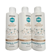 DHS ZINC Shampoo for Dandruff Control 8oz  3 pack  -- NEW LOOK 