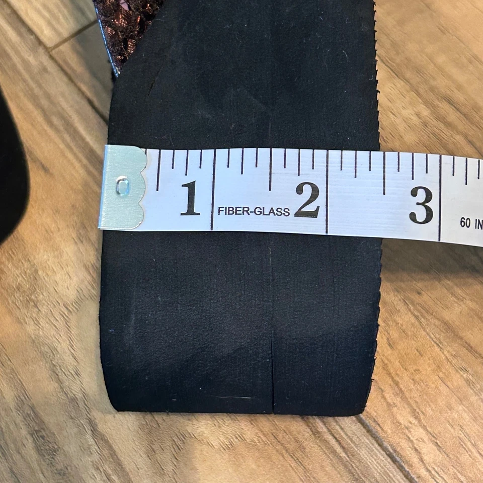 Sandalias de cuña brillantes con plataforma de lentejuelas marrones para mujer talla 5 Foto 4 de 4