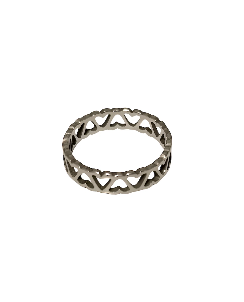Bague bombée femme métal argent plaqué rhodium