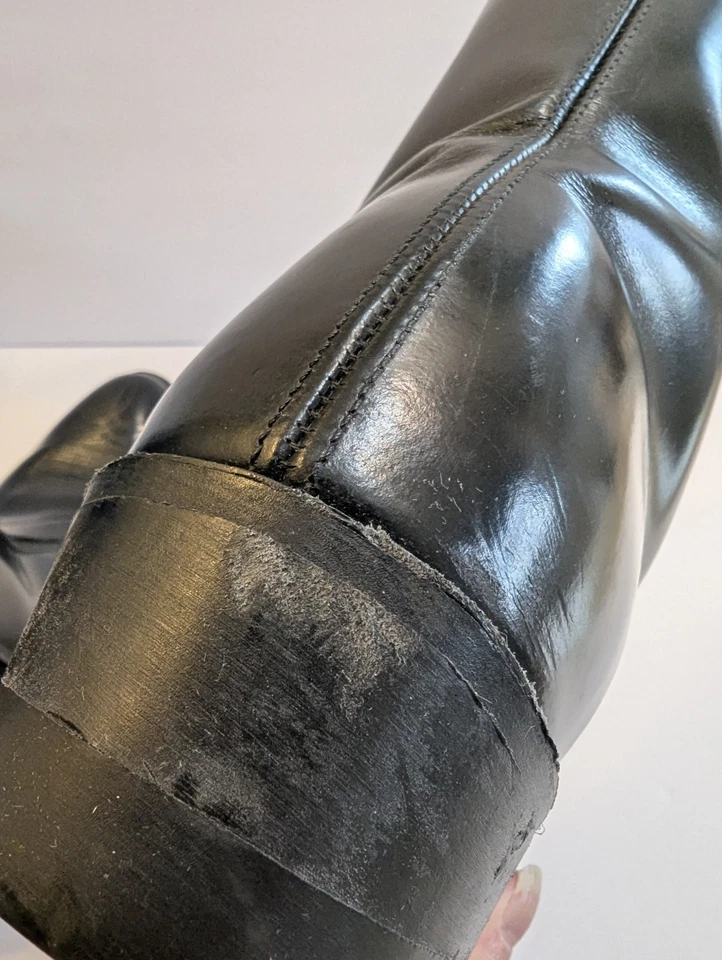 UFCW Boots Men's Size 12EE 1199 Black Leather VTG Cowboy Ankle USA Zip Up - Image 3 of 4