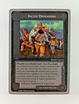Incite Defenders - Middle Earth CCG card (1998 ICE) MECCG Silver Grey Border
