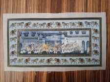 dipinto su seta XX secolo – India 24 x 43,5 – scena di corte