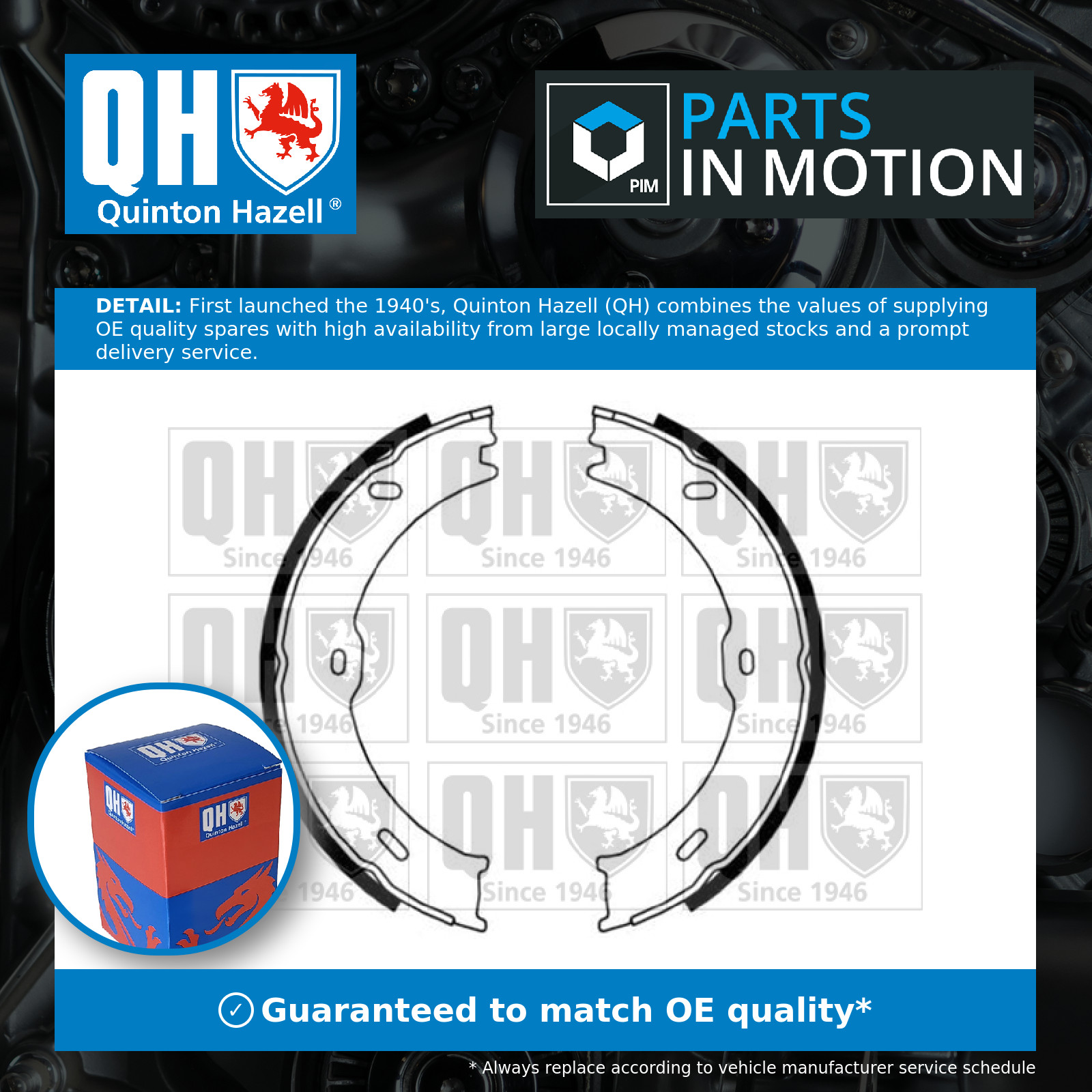 Handbrake Shoes Set BS1182 Quinton Hazell Parking 9064200320 68019140AA Quality
