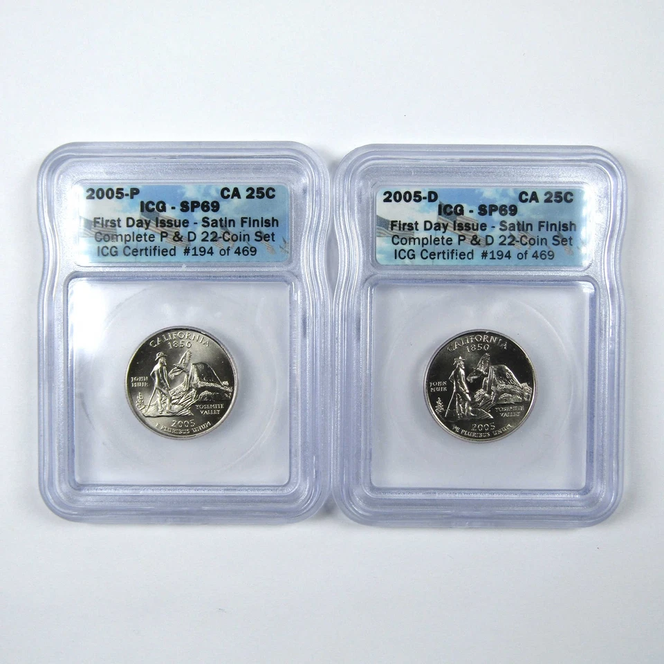 2005 P&D State Quarter 10 Coin Set SP 69 ICG First Day SKU:CPC7633 - Image 2 of 4
