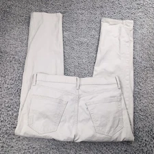 Levis 502 Jeans Men 33x32 Beige Denim Light Wash Straight Leg Chore Distressed