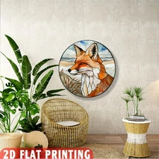 1PC 8x8inch Aluminum 2D flat Merry Christmas Vintage Truck Round Sign, Metal Fla