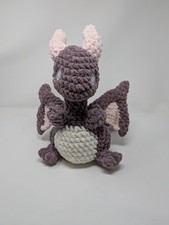 Purple Baby Dragon Handmade Amigurumi Crochet Stuffie