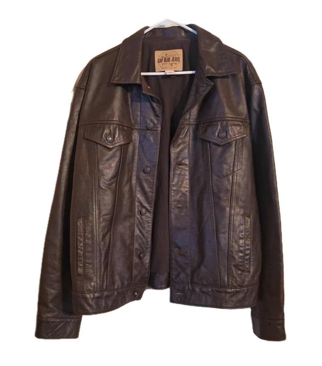 Gap Brown Leather Outer Shell Coats, Jackets & Vests for Men for