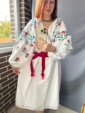 Embroidered Ukrainian dress Shirt Folk Vyshyvanka shirt Feminine dress