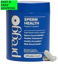 Preggo Sperm Health Capsules for Men for Sperm Count and Motility, 60 Vegan Caps