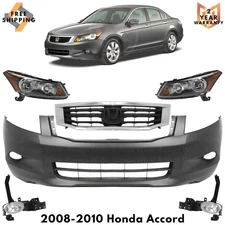 Front Bumper Cover Fascia & Grille Assembly Kit For 2008-2010 Honda Accord