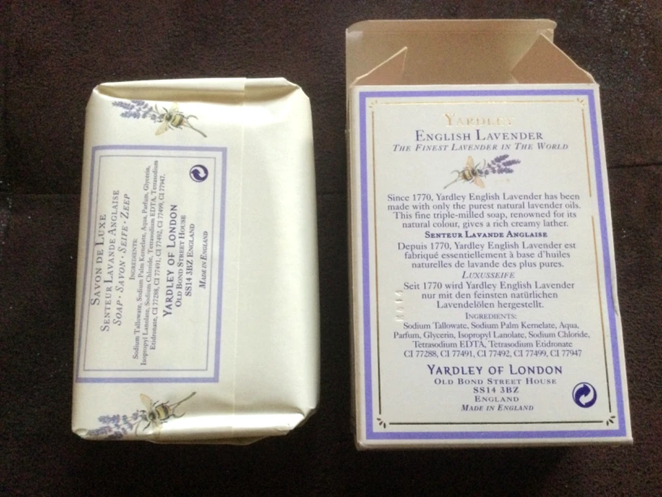 YARDLEY ENGLISH LAVANDER - LUXURY SOAP SAVON DE LUXE 250g + BOÎTE D’ORIGINE NEUF - Photo 2/4